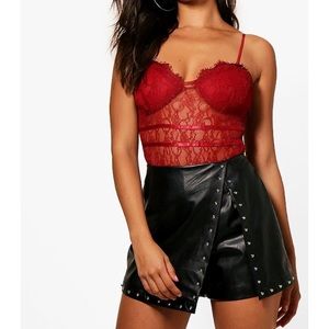 Red lace bodysuit size 8 NWT